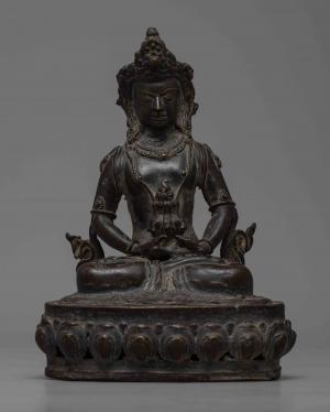 Amitayus Buddha Statue | Religious Artifacts | Ritual Objects | Buddha Decor | Buddha Antique | Meditating Buddha | Zen Buddhism